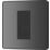 British General Evolve 1-Gang Slave Telephone Socket Polished Black with Black Inserts