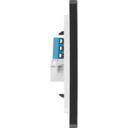 British General Evolve 1-Gang Slave Telephone Socket Polished Black with Black Inserts