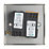 Contactum iConic 2-Gang 2-Way  Dimmer Switch  Brushed Steel