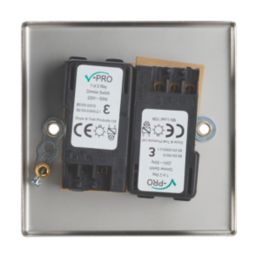 Contactum iConic 2-Gang 2-Way  Dimmer Switch  Brushed Steel