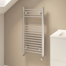 Flomasta 800mm x 400mm 675BTU Chrome Flat  Towel Radiator