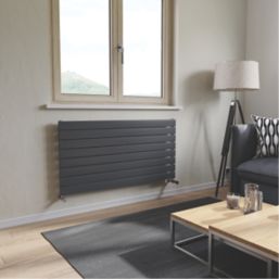 Ximax Oceanus 595mm x 1200mm 2597BTU Anthracite Horizontal Designer Radiator