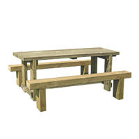 Forest Sleeper Garden Table with 2 Benches 1800 x 700 x 750mm