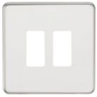 Knightsbridge  2-Module Grid Faceplate Polished Chrome