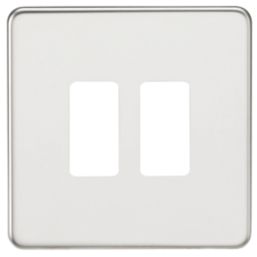 Knightsbridge  2-Module Grid Faceplate Polished Chrome