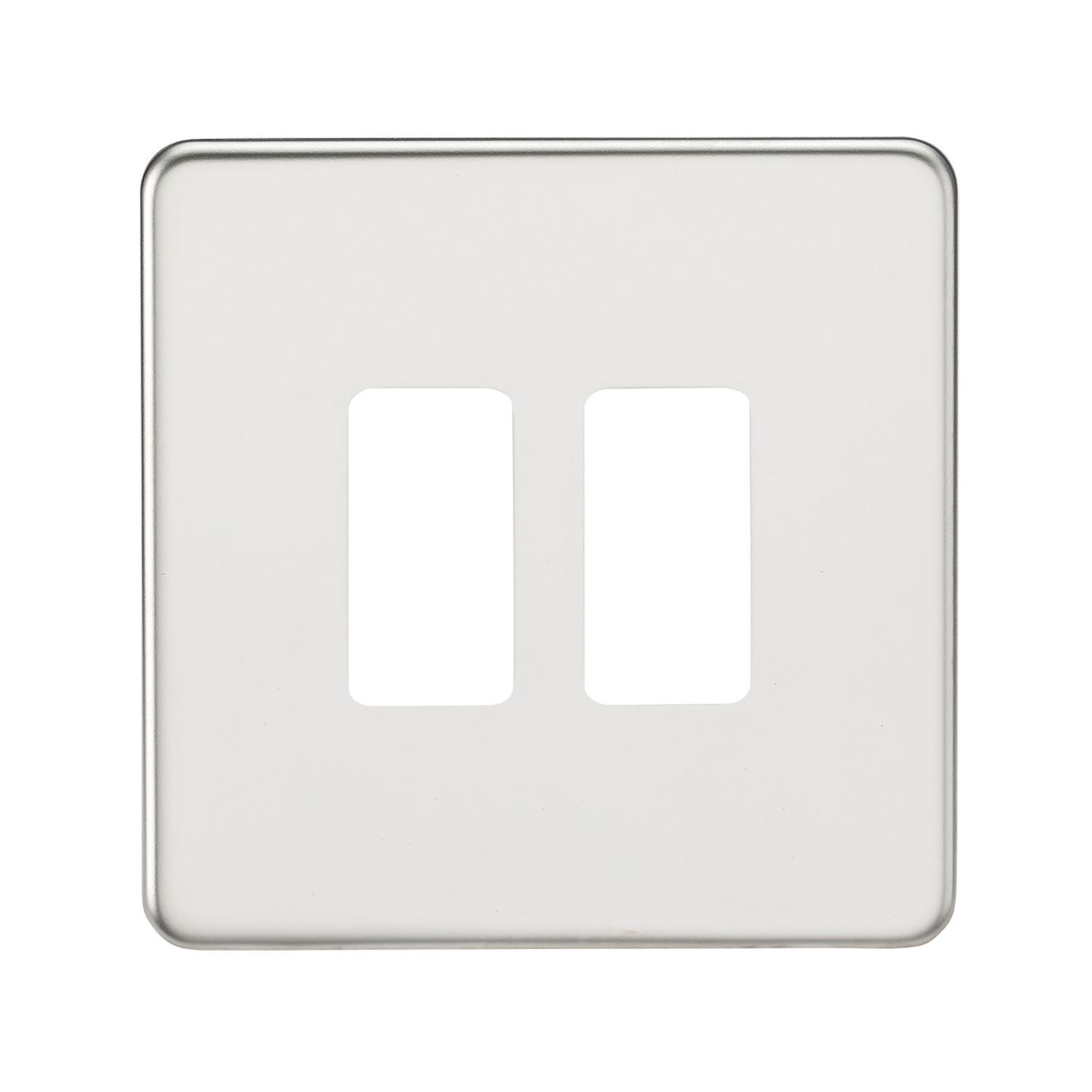 Knightsbridge 2-Module Grid Faceplate Polished Chrome (966CR)