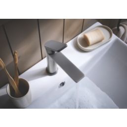 Bristan Frammento Gunmetal Grey 170mm Standard Lever Mono Basin Mixer Tap  With Clicker Waste