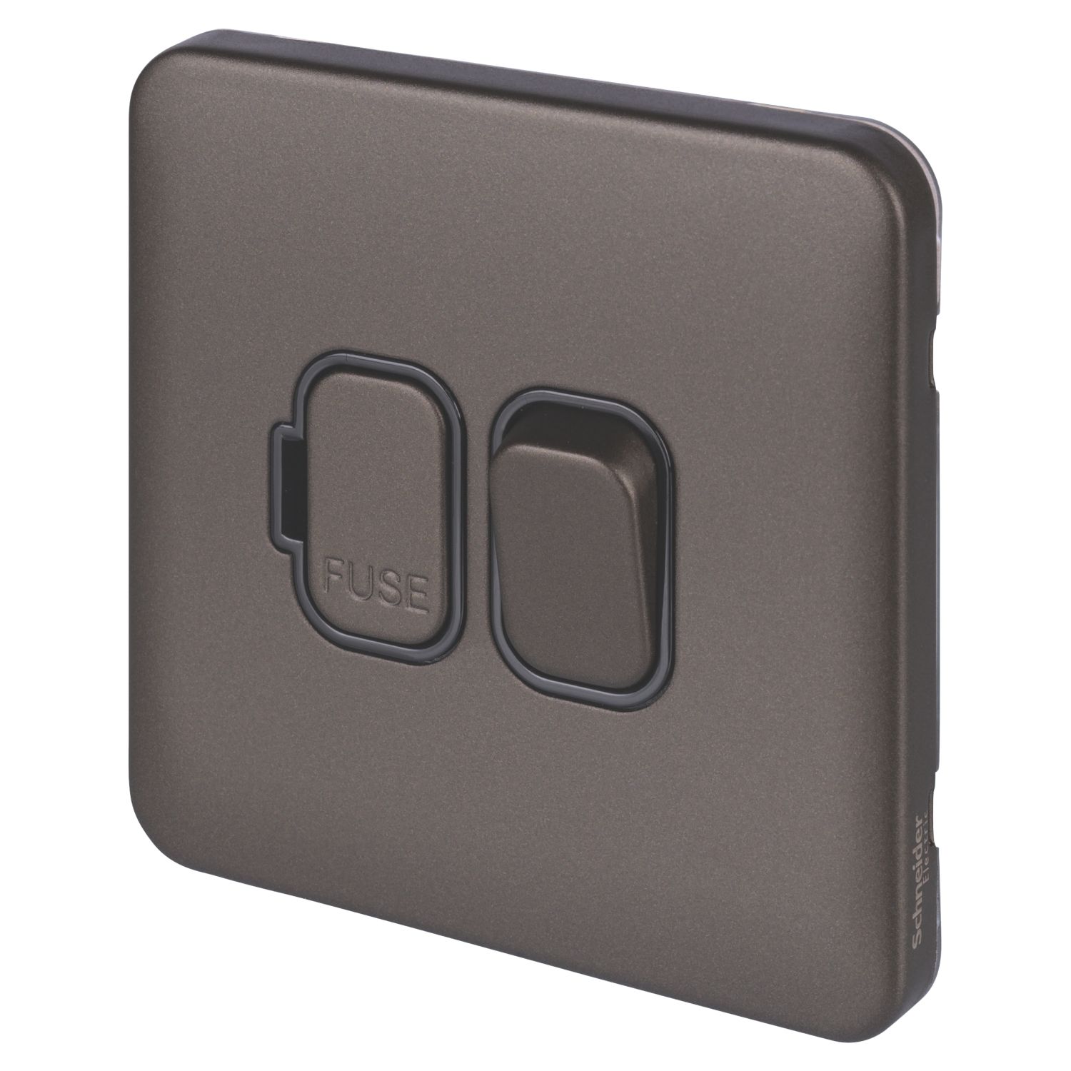 Schneider Electric Lisse Deco 13A Switched Fused Spur with LED Mocha Bronze with Black Inserts (966FF)
