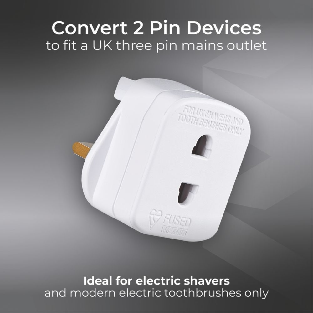 Masterplug 3-Pin Fused Shaver Adaptor