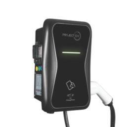 Project EV Tethered Pro Earth 1 Port 7.3kW  Mode 3 Type 2 Socket Electric Vehicle Charger Black