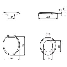Armitage Shanks Gemini  Toilet Seat & Cover Duraplast Glossy White
