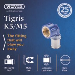 Wavin Tigris  Multi-Layer Composite Press-Fit Adapting 90° BSP Female Elbow 0.75" x 25mm 10 Pack