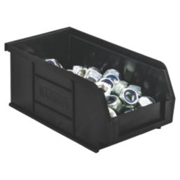 Barton TC2 Semi-Open-Fronted Recycled Storage Containers 1.27Ltr Black 20 Pack