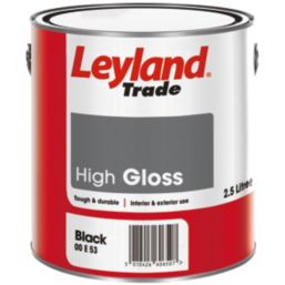 Leyland Trade 2.5Ltr Black High Gloss Solvent-Based Trim Paint