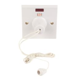45A 1-Way Pull Cord Switch White with Neon