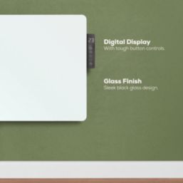 TCP  2000W Electric Portable or Wall-Mounted Glass Convector Panel Heater White