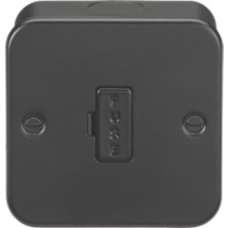 Knightsbridge  13A Unswitched Metal Clad Fused Spur  Black