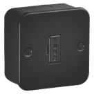Knightsbridge  13A Unswitched Metal Clad Fused Spur  Black
