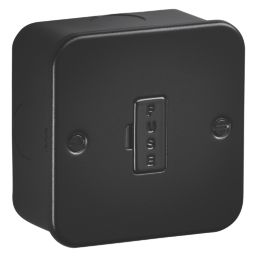 Knightsbridge  13A Unswitched Metal Clad Fused Spur  Black