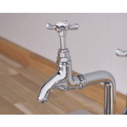 Bristan 1901 Bib Cross Head Kitchen Taps Chrome-Plated 1 Pair