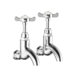 Bristan 1901 Bib Cross Head Kitchen Taps Chrome-Plated 1 Pair