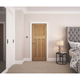 Unfinished Oak Wooden 4-Panel Internal Edwardian-Style Door 1981mm x 838mm