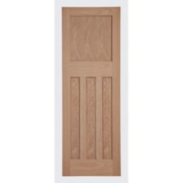 Unfinished Oak Wooden 4-Panel Internal Edwardian-Style Door 1981mm x 838mm