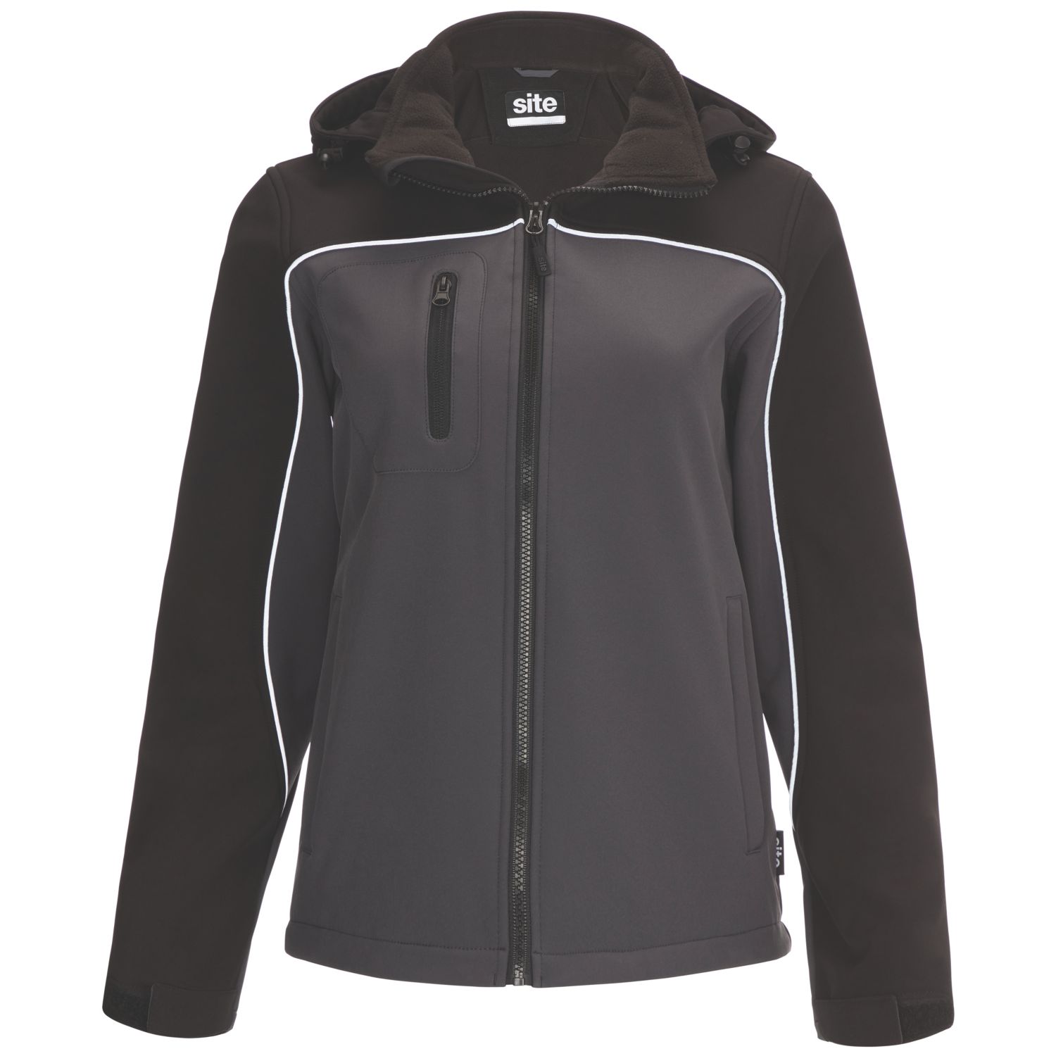Site Kardal Womens Water-Resistant Softshell Jacket Black / Grey Size 16-18 (967GX)