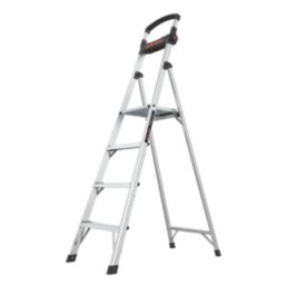 Little Giant Aluminium 1.8m 4 Step Platform Step Ladder With Handrail