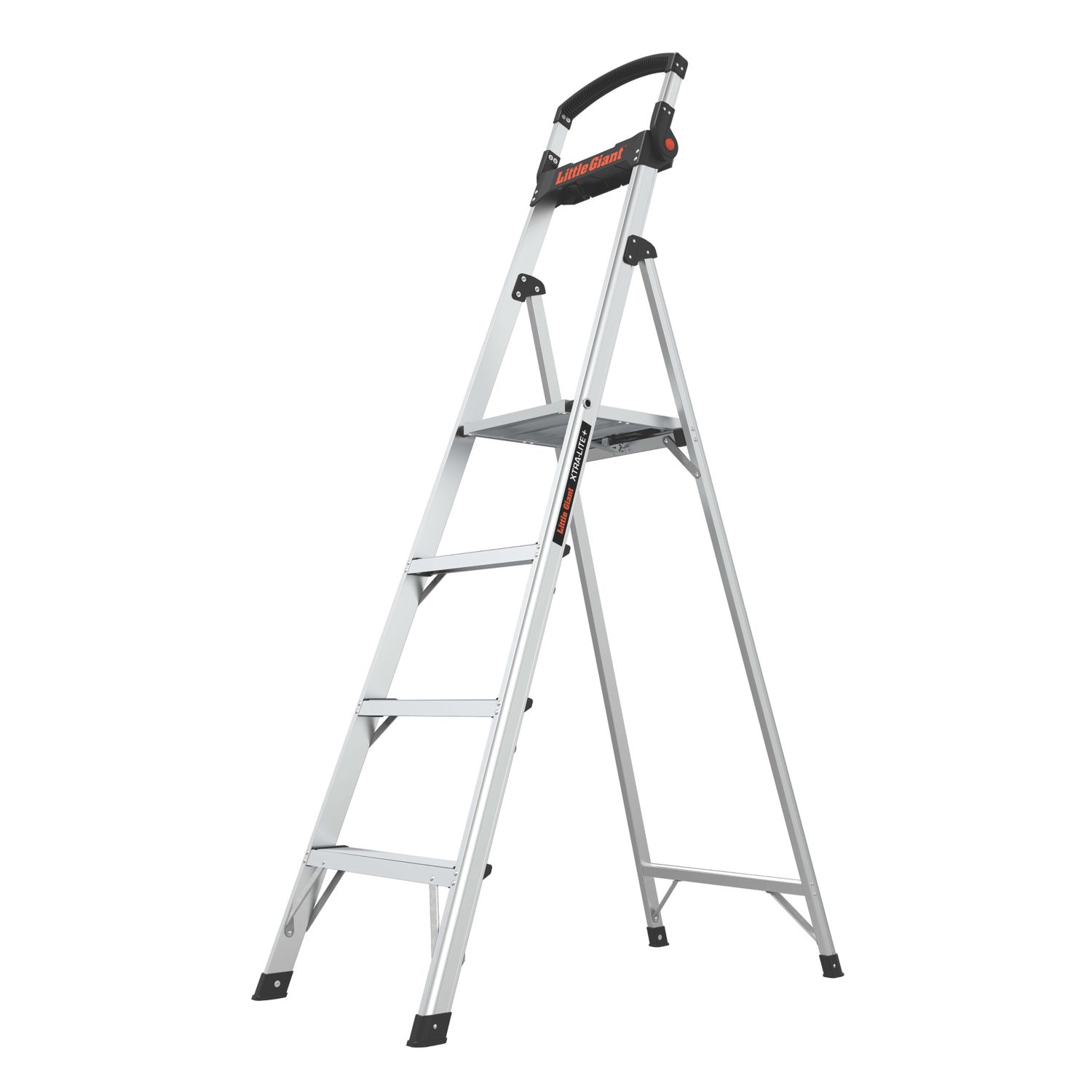 Little Giant Aluminium 1.8m 4 Step Platform Step Ladder With Handrail (967PY)
