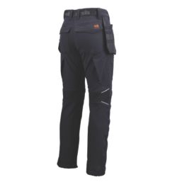 Scruffs Tech Holster Stretch Work Trousers Black 38" W 32" L