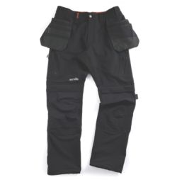 Scruffs Tech Holster Stretch Work Trousers Black 38" W 32" L