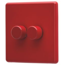 Arlec  2-Gang 2-Way LED Dimmer Switch  Red