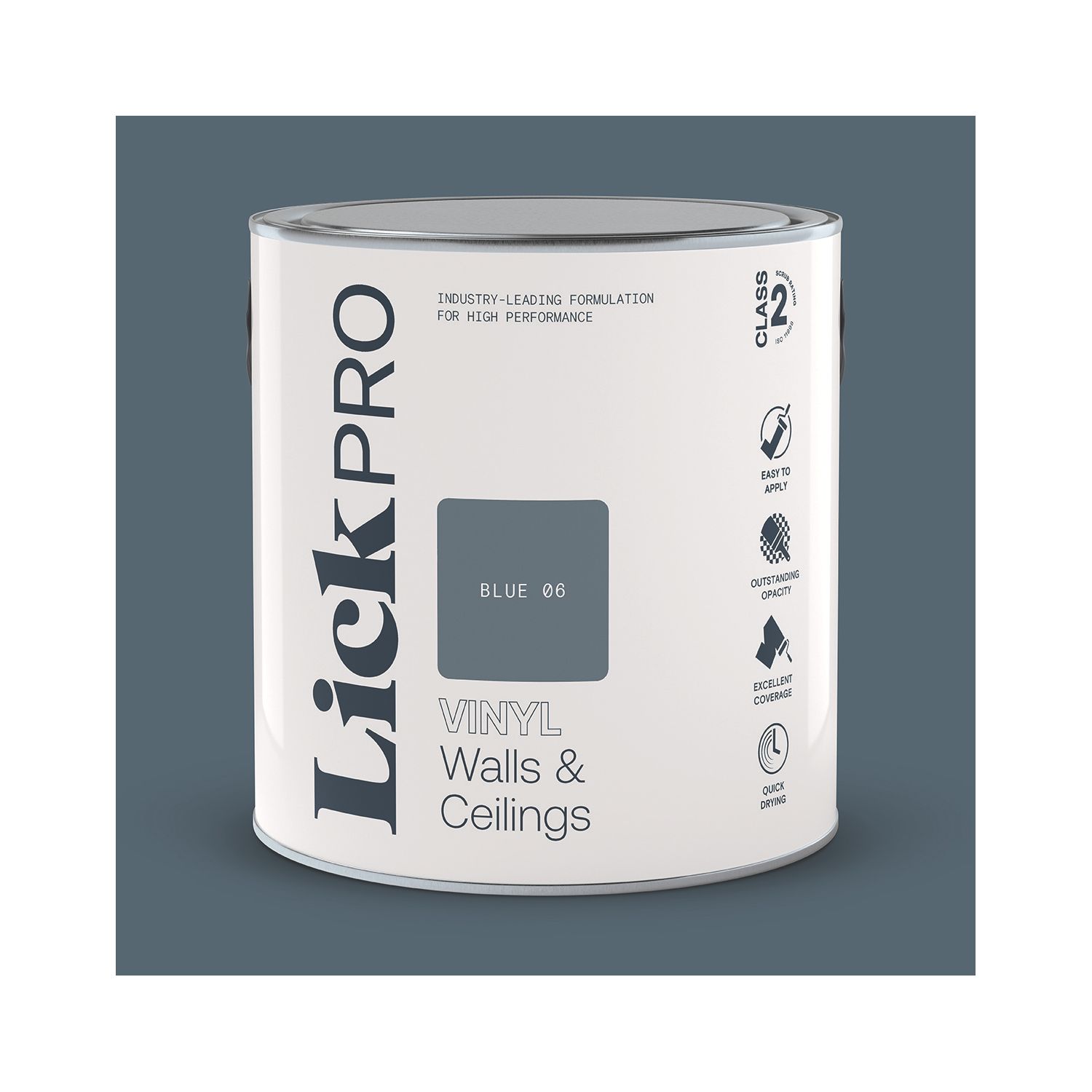 LickPro 2.5Ltr Blue 06 Vinyl Matt Emulsion Paint (967TM)