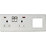 Knightsbridge SFR992LBCW 13A 2-Gang DP Combination Plate + 4.0A 18W 2-Outlet Type A & C USB Charger Brushed Chrome with White Inserts