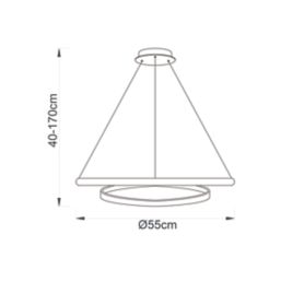 Quay Design Hoops LED Ceiling Pendant Light Gold Leaf 32W 1400lm