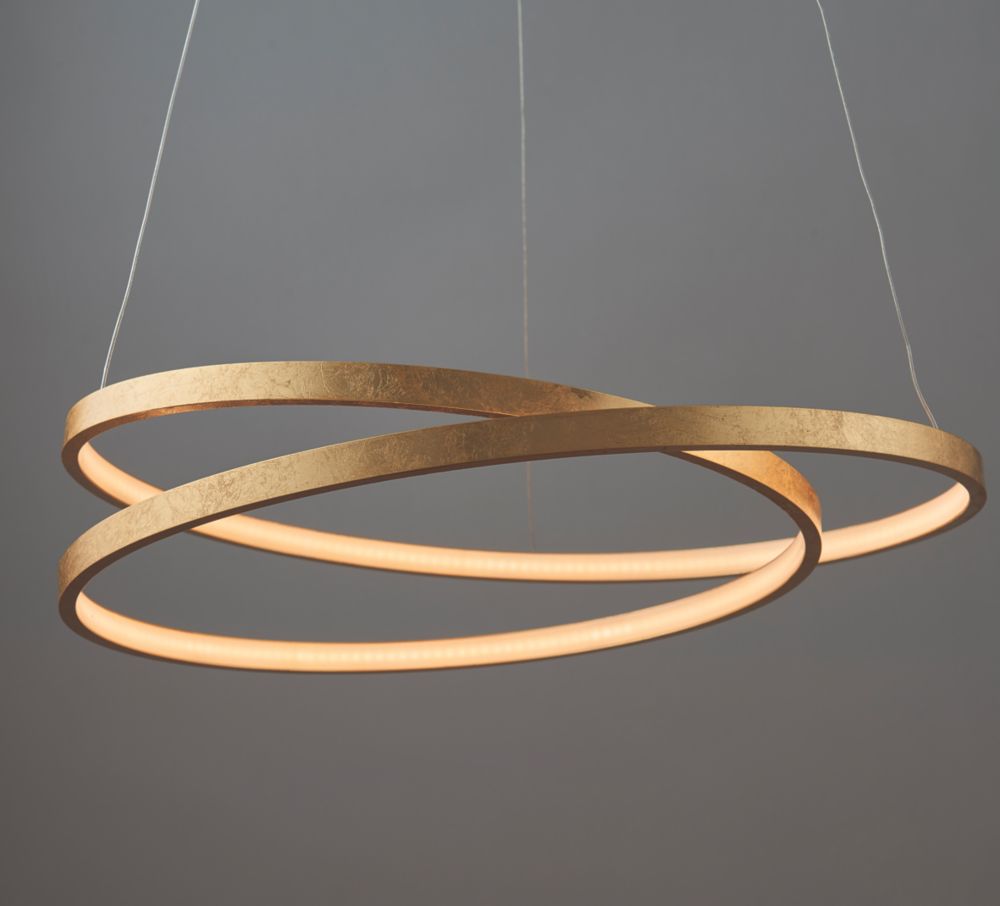 Quay Design Hoops LED Ceiling Pendant Light Gold Leaf 32W 1400lm | LED ...