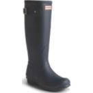 Hunter Original Tall Tartan Back Strap Size 8 Womens Black Non Safety Wellies