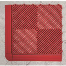 Swisstrax Ribtrax Pro Interlocking Floor Tiles Racing Red 19mm 25 Pack