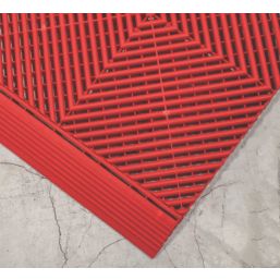 Swisstrax Ribtrax Pro Interlocking Floor Tiles Racing Red 19mm 25 Pack