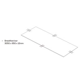 Mariz  Vena White Composite Kitchen Worktop 950mm x 3050mm x 12mm