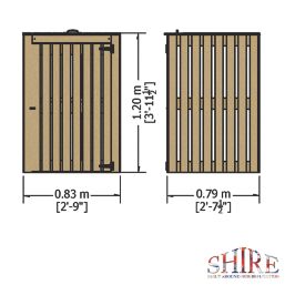 Shire  2' 6" x 2' 6" (Nominal) Single Timber Bin Store
