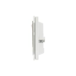 Retrotouch Crystal 13A 2-Gang DP Switched Plug Socket White Glass