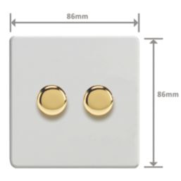 Varilight V-Pro 2-Gang 2-Way LED Dimmer Switch  Paintable with Colour-Matched Inserts