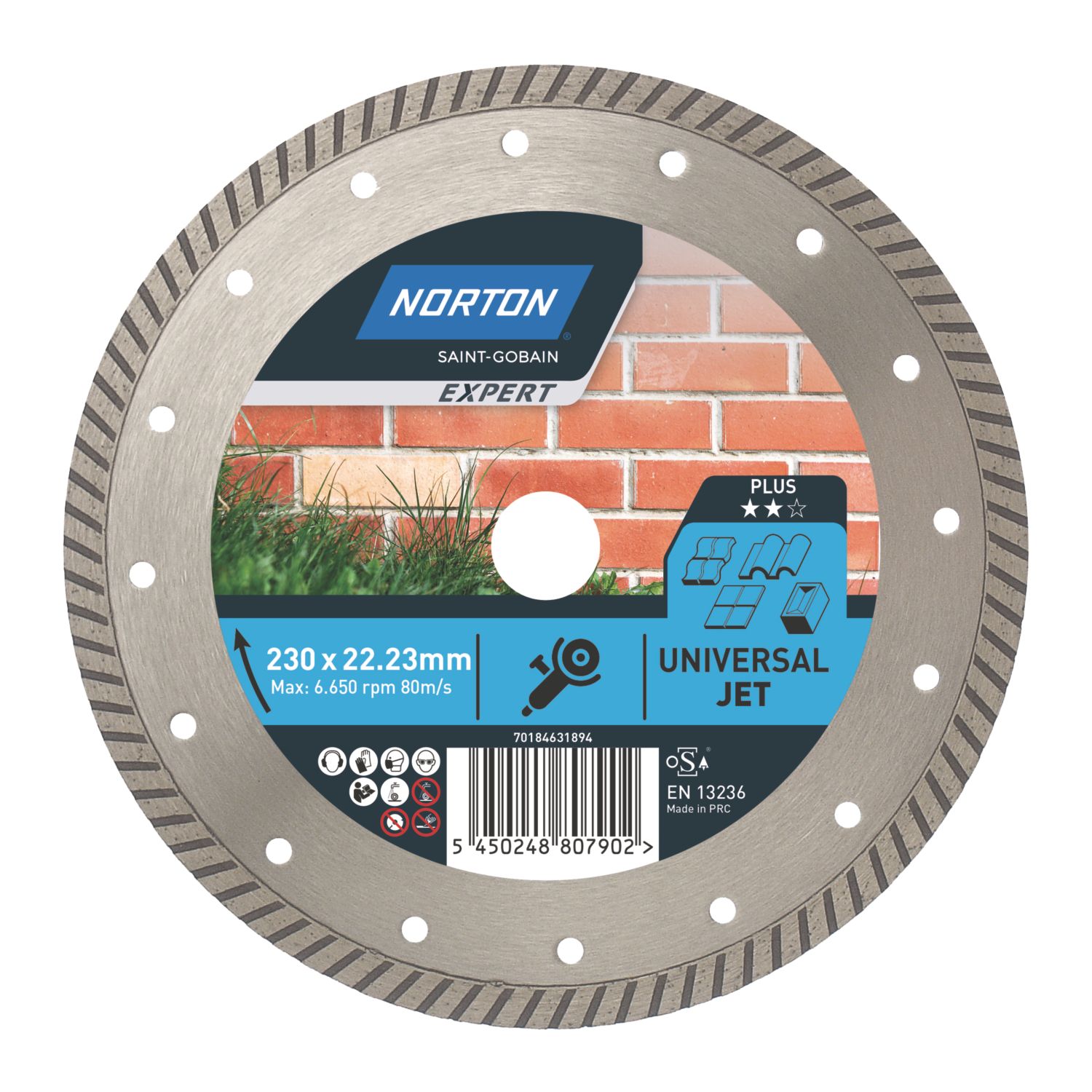 Norton Expert 70184631894 Multi-Material Diamond Blade 230mm x 22.23mm (968EC)