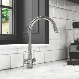 Clearwater Elegance Dual-Lever Monobloc Tap Brushed Nickel PVD