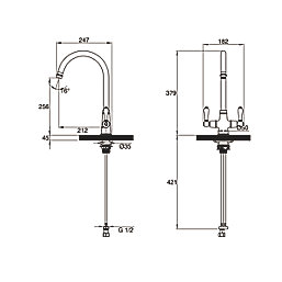 Clearwater Elegance Dual-Lever Monobloc Tap Brushed Nickel PVD