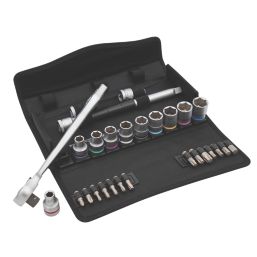 Wera 8100 SC 11 Zyklop Imperial 1/2" Drive Ratchet & Socket Set With Switch Lever 28 Pcs