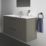 Ideal Standard i.life A Wall-Hung Vanity Unit with Black Handles & Basin Matt Quartz Grey 1240mm x 460mm x 645mm