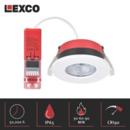 Lexco Tania Fixed  Fire Rated LED Downlight White 6W 600lm